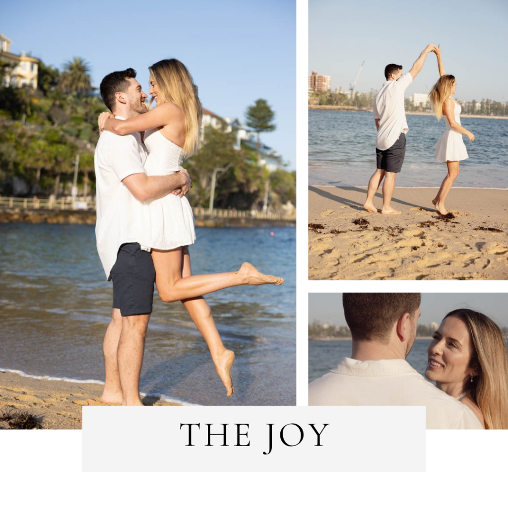 fun couples photoshoot in shelly  beach manly