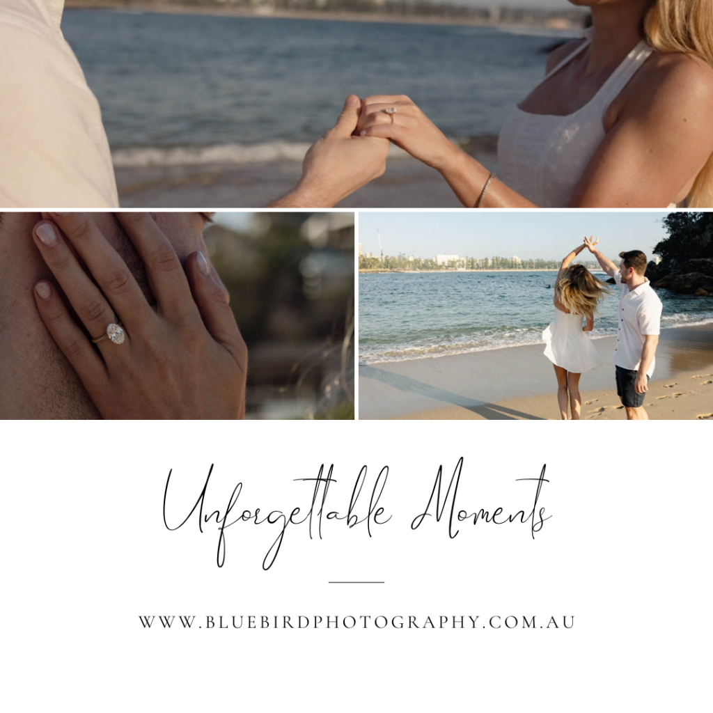 couples enjoying getting engaged in shelly beach